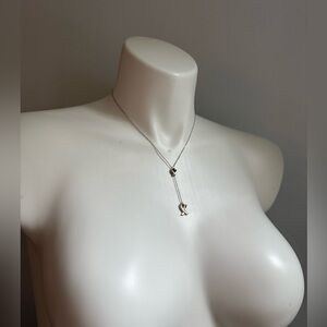 Tiffany & Co Sterling Silver Paloma Picasso Loving Heart Lariat Bolo Necklace